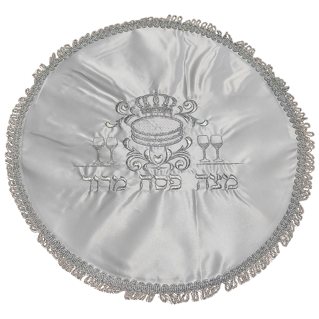 Satin Matza Cover with 4 Cups and Crown